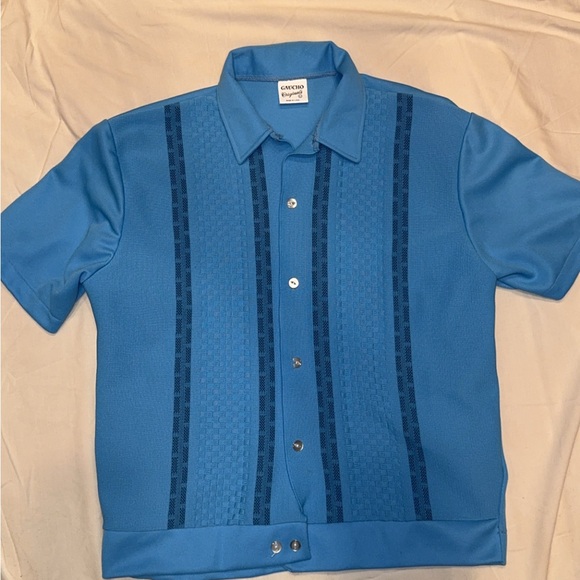 Vintage Blue textured front stripe stripe Knit - Picture 1 of 5
